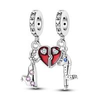 Pulsera de plata con colgante de amor en forma de corazón para niños y niñas, joyería de estilo original, hecha de piedra principal de circón - details 0