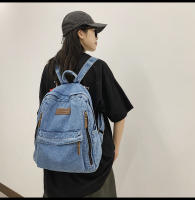 Nueva moda simple tendencia mochila de gran capacidad bolsa de mezclilla duradera universidad escuela secundaria junior escuela secundaria bolsa de estudiante - details 16