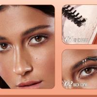 Crema teñida para cejas resistente al agua, duradera, con cepillo plegable, crema para cejas de dos colores, Kit de sombreado de maquillaje teñido negro para niña - details 5