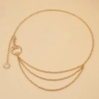 Cinturón de Metal para mujer, cadena fina de oro y plata, estilo Punk, Hip Hop, sol, luna y estrella - details 5