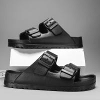 Zapatillas clásicas de verano para mujer, sandalias de playa sin cordones con doble hebilla, EVA ligera y cómoda - details 9