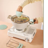 Juegos de Bandejas Antideslizantes de Cocina Estantes de Silicona Multicolor con Ventanas Antipander para Verduras al Vapor - details 5