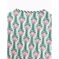 BUNO-Nueva chaqueta informal de algodón acolchada con estampado floral y cuello redondo para mujer, abrigo elegante de manga larga con botones y abertura - details 12