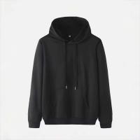 Decheng sudadera de color liso con bucle francés 100% algodón de alta calidad, tejido pesado de lana rugosa, cuello con capucha de invierno - details 4