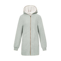 Suéter de lana con chaqueta de lana de cordero con capucha y cremallera para mujer - details 28