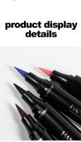 HANDAIYAN - Delineador de ojos de dos cabezas, sello de delineador de ojos triangular, delineador de ojos de color líquido, resistente al agua y al sudor de secado rápido - details 8