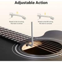 4/4 para Adulto Principiantes Guitarra Kit Mini Jumbo Cutaway 40 Pulgadas con Pickup Bolsa Cuerda Afinador Negro - details 5