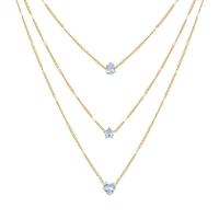 Collar con colgante de circón para mujer, gargantilla de cadena multicapa, joyería brillante para fiesta, regalo de moda - details 6