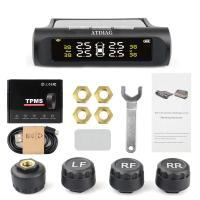 Sistema de Monitor de Sensor de alarma de presión de neumáticos TPMS, pantalla de coche, advertencia de temperatura de carga de energía Solar interna/externa - details 8