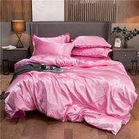 Juego de Ropa de Cama con Sábana de Satén Funda de Edredón Sábana de Tamaño Doble Individual Reina Corona Twin en Color Sólido Lujo - details 5