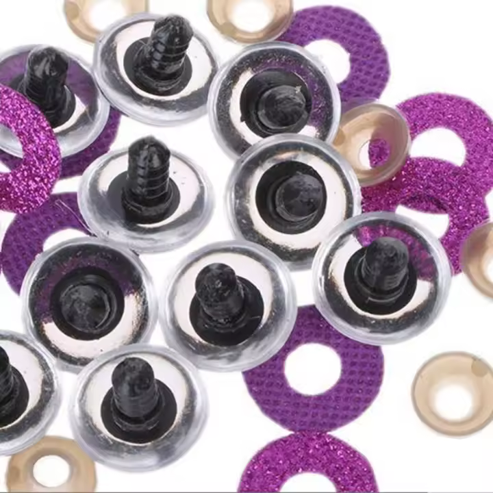 10 Uds. Ojos de seguridad de plástico, globos oculares de muñeca, juguetes de peluche trapezoidales, ojos de muñeca 3D, ojos de peluche, ojos con brillo 3D, fabricación de muñecas - 1