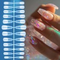 120 unidades/bolsa de puntas de uñas de ataúd totalmente cubiertas, transparentes, uñas postizas, prensadas mate en las uñas largas de vacaciones de los bailarines - details 2