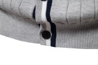 Suéter de manga larga con cuello en V para hombre, chaqueta de punto acanalada de color en contraste de moda - details 22