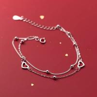 Pulsera de Plata Esterlina S925 Diseño de Corazón de Doble Amor para Mujer - details 7
