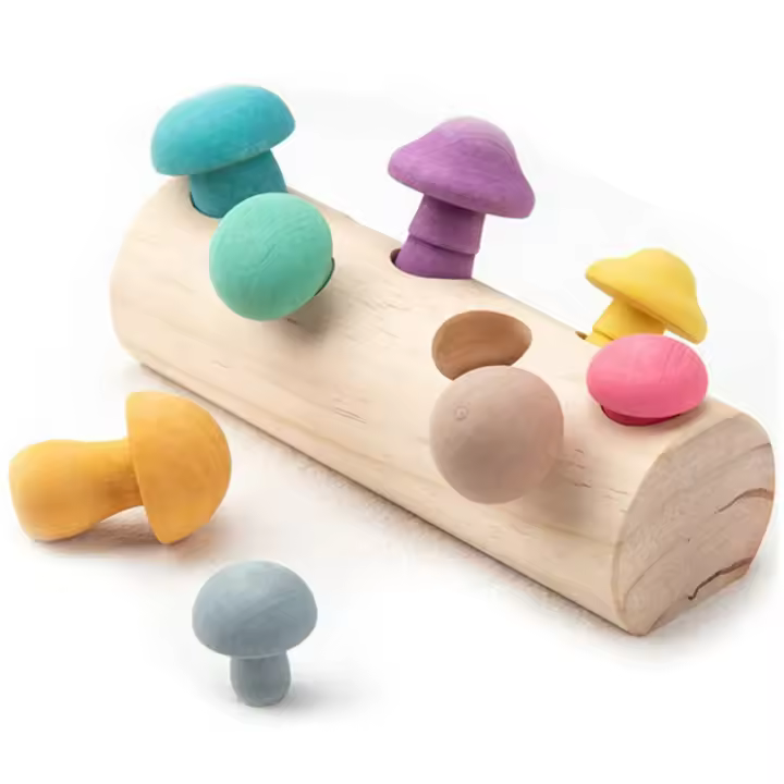 Bloques de arcoíris de madera, juego de colección de juegos, Montessori, juguetes educativos para bebés, forma de desarrollo - 1
