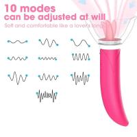 Leten-succión de clítoris, lengua para lamer, estimulación del clítoris, masaje, varita de silicona, vibrador de punto G, Juguetes sexuales para masturbación, juego para adultos - details 0