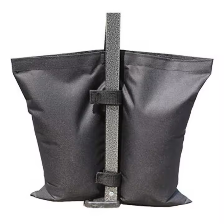 Bolsas de arena para tienda de campaña, soporte de bolsa de arena ponderada Oxford, fijación de pies instantáneos, soporte de toldo para acampar al aire libre, color negro - 1