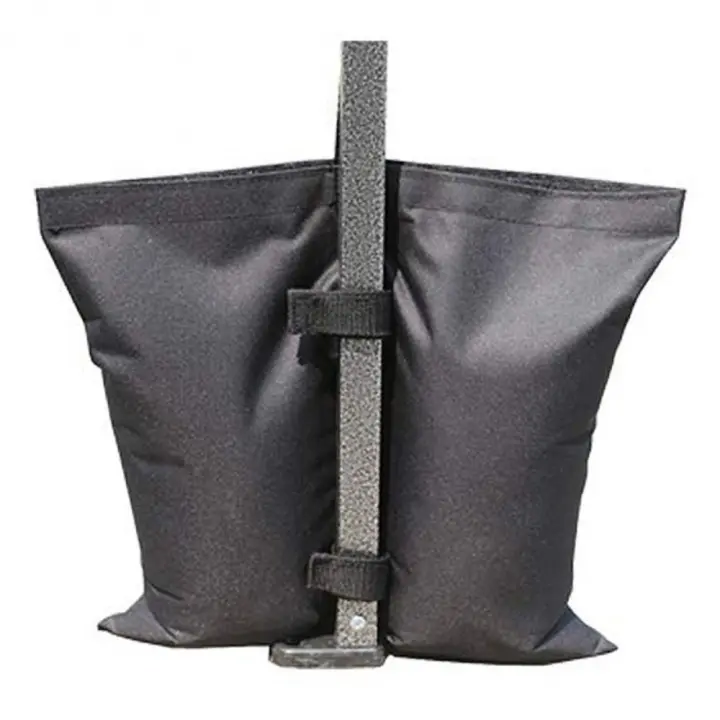 Bolsas de arena para tienda de campaña, soporte de bolsa de arena ponderada Oxford, fijación de pies instantáneos, soporte de toldo para acampar al aire libre, color negro - 1