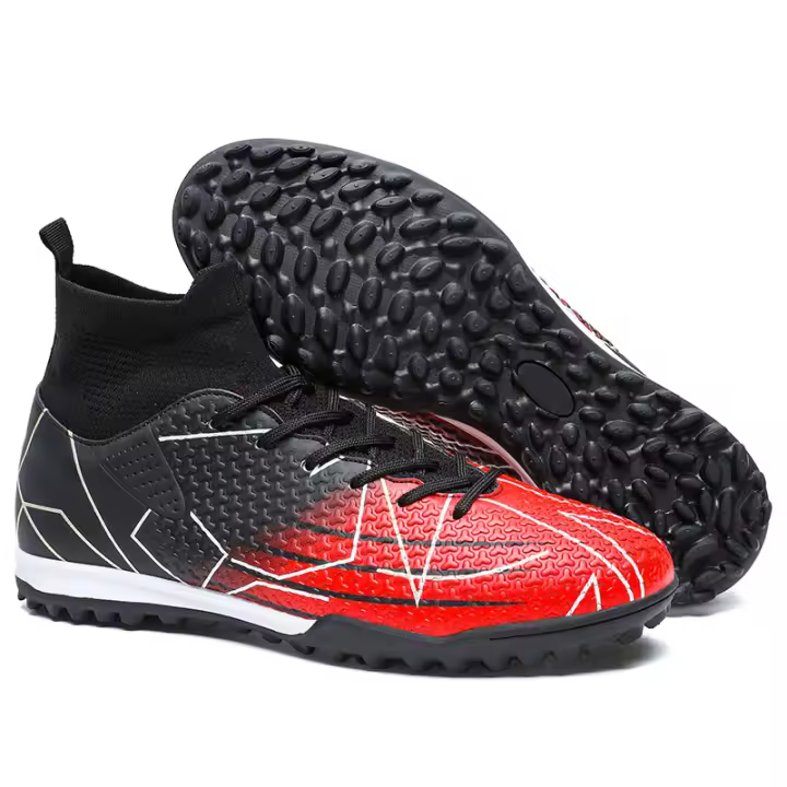 Botas de fútbol para hombre, zapatos de fútbol profesionales FG/TF, botines de tobillo alto para niños pequeños, zapatillas de fútbol para césped, zapatos de entrenamiento de fútbol sala - 1