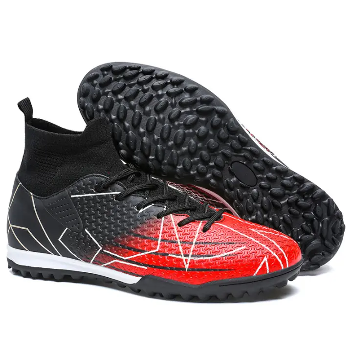Botas de fútbol para hombre, zapatos de fútbol profesionales FG/TF, botines de tobillo alto para niños pequeños, zapatillas de fútbol para césped, zapatos de entrenamiento de fútbol sala - 1