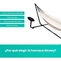 Hamaca Doble para Dos Personas Estructura Estable Soporte para Bebidas Uso Interior y Exterior - details 2