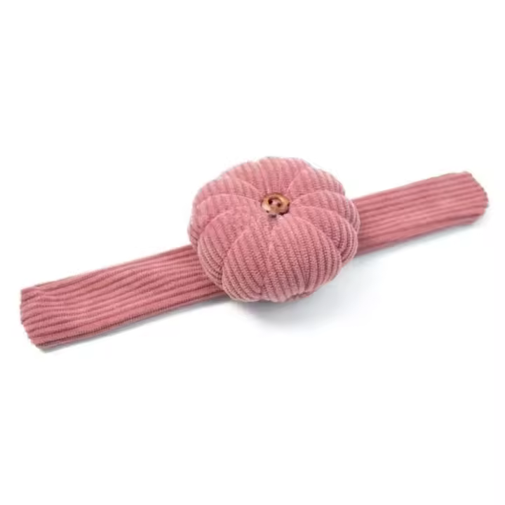 Bonito con cinturón elástico para la muñeca, alfiler para la muñeca, cojín con forma de calabaza, Porta agujas, cojín para agujas, herramienta de costura, almohada para agujas para el hogar - 1