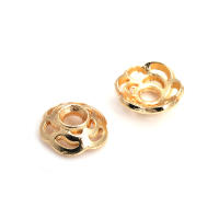 50 Uds. De cuentas redondas de latón de Color dorado de 18K, tapas de hojas de árbol y flores, suministros para hacer cuentas de joyería, accesorios Diy - details 60