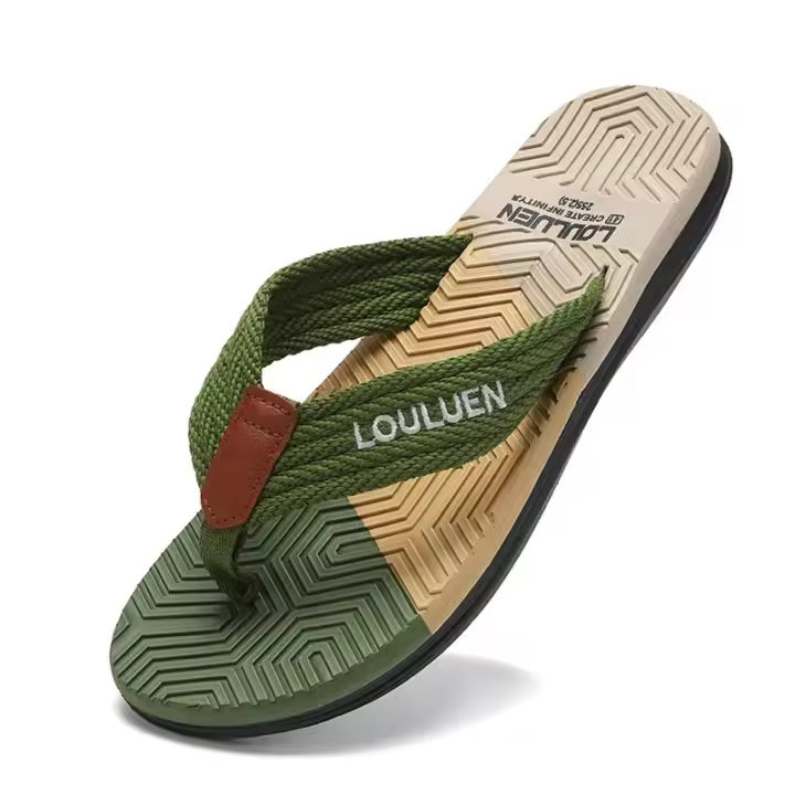 Zapatillas de Playa para Hombres 2025 Ligeras Antideslizantes Colores Negro, Verde, Azul Oscuro, Kaki Moda Casual para Exteriores y Interiores - 1