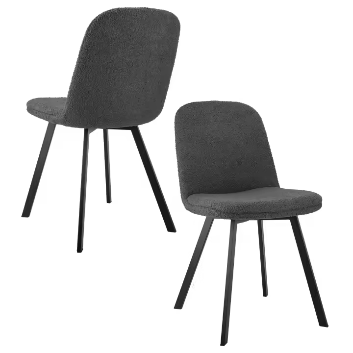 pack 2 Silla comedor Tejido Teddy - Silla ergonómica - Silla con pata de metal - 1