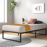 Cama 90x190 cm Altura 36 cm con almacenaje debajo de la cama Estructura de cama de plataforma de metal Negro - details 0