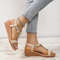 Sandalias de tacón de cuña para mujer, zapatos de verano - details 4