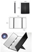 Espejo de maquillaje de bolsillo compacto de viaje con 8 luces LED que incluye baterías - details 3
