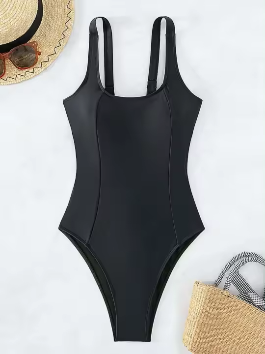 S-XXL sexy cruzado sin espalda, traje de baño de una pieza, Monokini con corte de pierna alta, traje de baño para mujer - 1