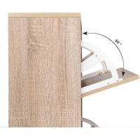 Armario con 3 puertas abatibles, zapatero de madera de 3 pisos, para entrada estrecha, pasillo, sala de estar, 60 x 24 x 120 cm, marrón rústico LBC030X01 - details 23