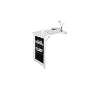 Mesa Barra Bar Mesa Alta de Comedor con 1 Cajón y 3 Estantes Blanco Altura 90cm ES - details 10