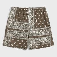 Pantalones cortos de playa con estampado clásico para hombre, pantalones cortos con cordón y estampado retro, bañadores informales de moda hawaiana para vacaciones en el mar - details 3