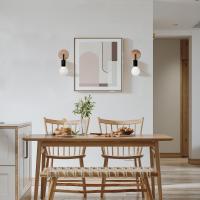 Mini aplique de pared moderno, accesorio de luz Industrial clásico con Base de madera para dormitorio, baño y pasillo, sin bombilla - details 6