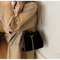 Bolso bandolera vintage para mujer - Bolso tipo cubo con correa ajustable, cierre con cordón, marrón café/negro - Bolso de mano para el día a día, formal, eventos especiales - Bolso duradero para mujer, bolso cruzado, accesorio para eventos nocturnos - details 6