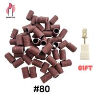 50 Uds Bandas de Lijado para Taladro de Uñas Acrílicas Desechables Gel Marrón Manicura y Pedicura con Vástago Plata - details 1