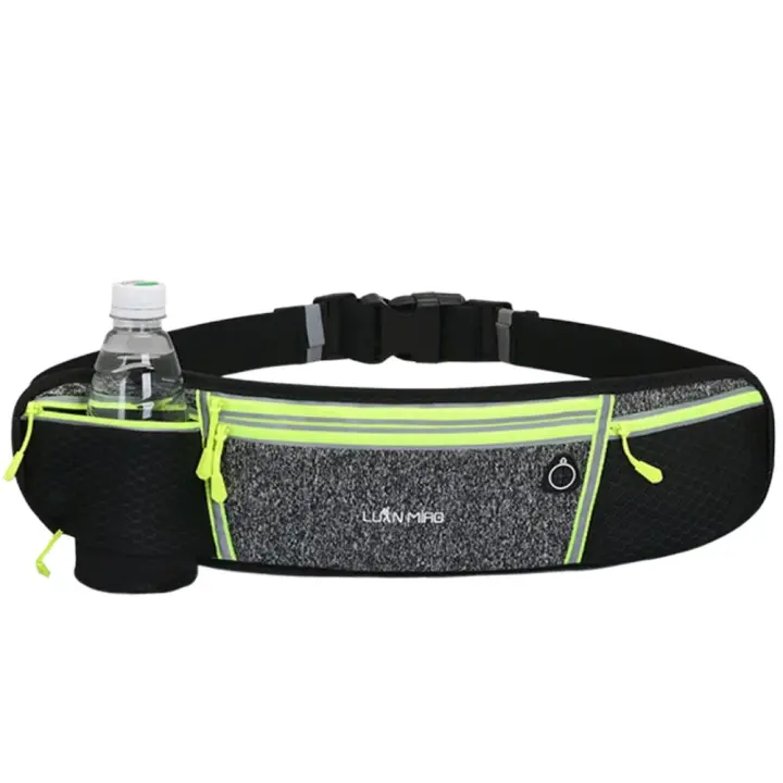 Riñonera para correr con botella, funda para teléfono, cinturón de hidratación, bolsa impermeable para maratón, bolsa para teléfono deportivo - 1