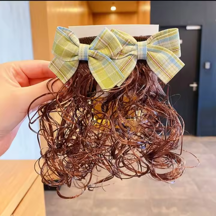 Accesorios para el cabello para bebé, horquilla para peluca, peluca con lazo rizado y esponjoso, tocados para niños, horquilla con lazo de princesa para fiesta, 2 uds. - 1