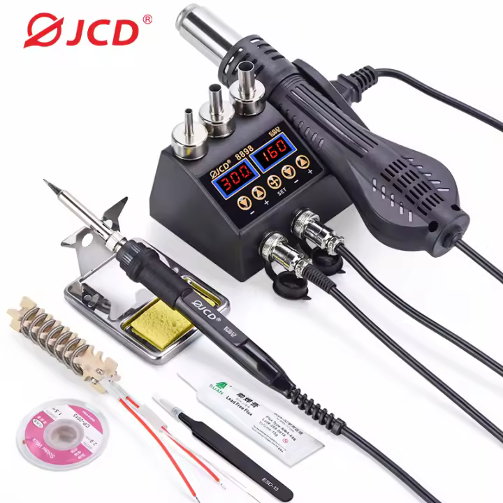 Estación de Soldadura 2 en 1 750W con Pantalla LCD Digital para Reparación de PCB IC de Teléfono Móvil BGA SMD Herramientas de Soldadura 8898 Fuente de Alimentación Eléctrica Normal de Temperatura 180-500℃ - 1