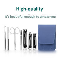 Conjuntos de manicura portátiles de alta calidad, kits de pedicura de acero inoxidable con cubierta de cuero colorida, herramienta de cuidado Personal - details 6
