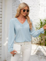 Ropa de calle informal elegante para mujer, camisetas lisas para mujer, ropa de moda para mujer, camisas Vintage para mujer, Top de primavera - details 5