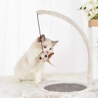 COTTECOTA-Bandeja Rascador Gato Juguete para Gatos con Juguete Ratón Materiales Rugoso Juguete Interactivo 39 * 35 cm Balancín de juguete interactivo para gatos, rascador para gatos con plumas, juguete para rascar con ratones falso - details 1
