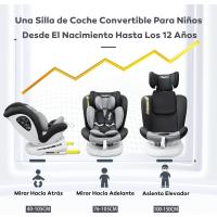 Silla de coche con Isofix giratoria 360 °   Grupo 0+/1/2/3, 0-12 años, 40-150 cm (Gris oscuro i-Size) - details 1