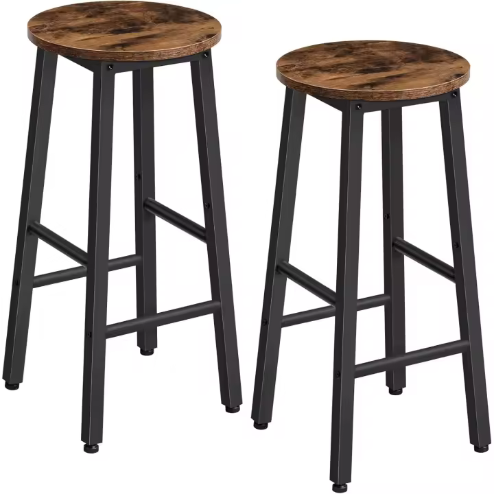 Sillas de Cocina de 64 cm de Alto, para Comedor, Resistentes, Estilo Industrial, Color Negro - 1
