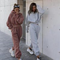 Conjunto de ropa deportiva para mujer, y pantalones Sudadera con capucha, chándal de gran tamaño, otoño - details 2