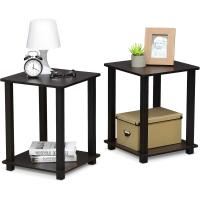 Mesa Auxiliar Simplista, Madera compuesta, Espresso/Negro, 2 Unidades - details 41