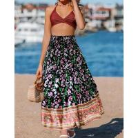 Vestido largo holgado con estampado y cintura elástica para mujer, verano 2025 - details 5